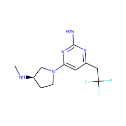 CN[C@@H]1CCN(c2cc(CC(F)(F)F)nc(N)n2)C1 ZINC000299836289