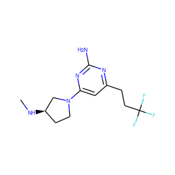 CN[C@@H]1CCN(c2cc(CCC(F)(F)F)nc(N)n2)C1 ZINC000114194756