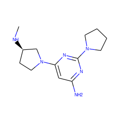 CN[C@@H]1CCN(c2cc(N)nc(N3CCCC3)n2)C1 ZINC000071331616