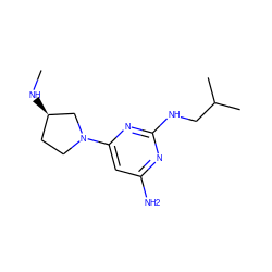 CN[C@@H]1CCN(c2cc(N)nc(NCC(C)C)n2)C1 ZINC000071341945