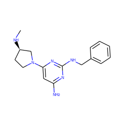 CN[C@@H]1CCN(c2cc(N)nc(NCc3ccccc3)n2)C1 ZINC000071342065