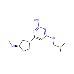 CN[C@@H]1CCN(c2cc(NCC(C)C)nc(N)n2)C1 ZINC000043169429