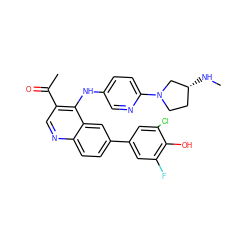 CN[C@@H]1CCN(c2ccc(Nc3c(C(C)=O)cnc4ccc(-c5cc(F)c(O)c(Cl)c5)cc34)cn2)C1 ZINC000114038430