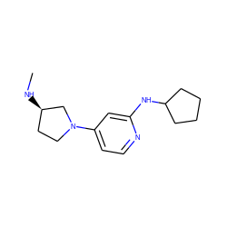 CN[C@@H]1CCN(c2ccnc(NC3CCCC3)c2)C1 ZINC000114700889