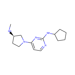 CN[C@@H]1CCN(c2ccnc(NC3CCCC3)n2)C1 ZINC000116600655