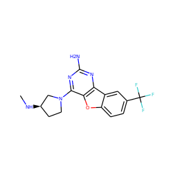 CN[C@@H]1CCN(c2nc(N)nc3c2oc2ccc(C(F)(F)F)cc23)C1 ZINC000073169507