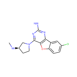 CN[C@@H]1CCN(c2nc(N)nc3c2oc2ccc(Cl)cc23)C1 ZINC000049069574