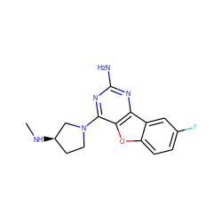 CN[C@@H]1CCN(c2nc(N)nc3c2oc2ccc(F)cc23)C1 ZINC000073159729