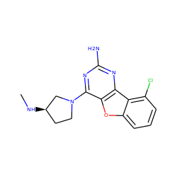 CN[C@@H]1CCN(c2nc(N)nc3c2oc2cccc(Cl)c23)C1 ZINC000073158763