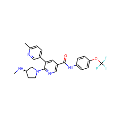 CN[C@@H]1CCN(c2ncc(C(=O)Nc3ccc(OC(F)(F)F)cc3)cc2-c2ccc(C)nc2)C1 ZINC001772627720