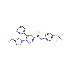 CN[C@@H]1CCN(c2ncc(C(=O)Nc3ccc(OC(F)(F)F)cc3)cc2-c2cccnc2)C1 ZINC001772610896