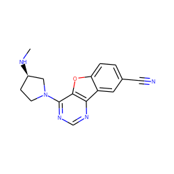 CN[C@@H]1CCN(c2ncnc3c2oc2ccc(C#N)cc23)C1 ZINC000049071803