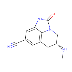 CN[C@@H]1Cc2cc(C#N)cc3[nH]c(=O)n(c23)C1 ZINC000653848278