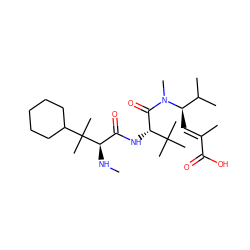 CN[C@H](C(=O)N[C@H](C(=O)N(C)[C@H](/C=C(\C)C(=O)O)C(C)C)C(C)(C)C)C(C)(C)C1CCCCC1 ZINC000013582984