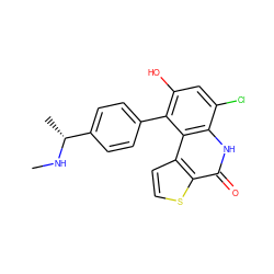 CN[C@H](C)c1ccc(-c2c(O)cc(Cl)c3[nH]c(=O)c4sccc4c23)cc1 ZINC000165150300