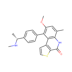 CN[C@H](C)c1ccc(-c2c(OC)cc(C)c3[nH]c(=O)c4sccc4c23)cc1 ZINC000221744744