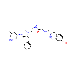 CN[C@H](CNCC(=O)N(C)CCN(C)[C@H](CN[C@H](CN)CC(C)C)Cc1ccccc1)Cc1ccc(O)cc1 ZINC000299828260