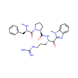 CN[C@H](Cc1ccccc1)C(=O)N1CCC[C@H]1C(=O)N[C@@H](CCCNC(=N)N)C(=O)c1nc2ccccc2n1C ZINC000014954631