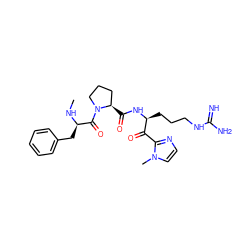 CN[C@H](Cc1ccccc1)C(=O)N1CCC[C@H]1C(=O)N[C@@H](CCCNC(=N)N)C(=O)c1nccn1C ZINC000013612381