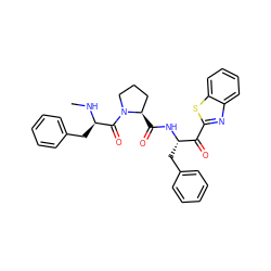 CN[C@H](Cc1ccccc1)C(=O)N1CCC[C@H]1C(=O)N[C@@H](Cc1ccccc1)C(=O)c1nc2ccccc2s1 ZINC000014954583