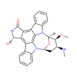 CN[C@H]1C[C@@H]2O[C@](C)([C@H]1OC)n1c3ccccc3c3c4c(c5c6ccccc6n2c5c31)[C@H](O)NC4=O ZINC000027321020