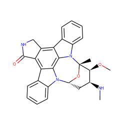 CN[C@H]1C[C@H]2O[C@@](C)([C@H]1OC)n1c3ccccc3c3c4c(c5c6ccccc6n2c5c31)C(=O)NC4 ZINC000004095791