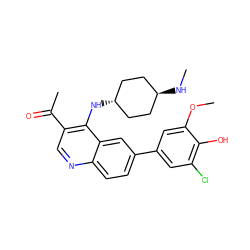 CN[C@H]1CC[C@H](Nc2c(C(C)=O)cnc3ccc(-c4cc(Cl)c(O)c(OC)c4)cc23)CC1 ZINC000473194491