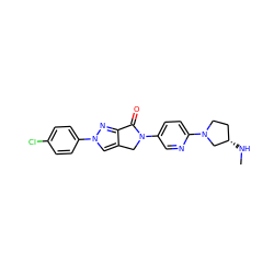 CN[C@H]1CCN(c2ccc(N3Cc4cn(-c5ccc(Cl)cc5)nc4C3=O)cn2)C1 ZINC000118222702