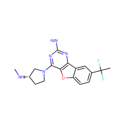 CN[C@H]1CCN(c2nc(N)nc3c2oc2ccc(C(C)(F)F)cc23)C1 ZINC000653876610