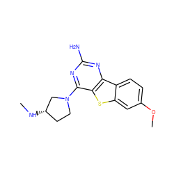 CN[C@H]1CCN(c2nc(N)nc3c2sc2cc(OC)ccc23)C1 ZINC000073162457