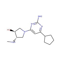 CN[C@H]1CN(c2cc(C3CCCC3)nc(N)n2)C[C@@H]1O ZINC000114201574