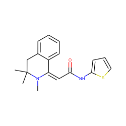 CN1/C(=C/C(=O)Nc2cccs2)c2ccccc2CC1(C)C ZINC000102781459