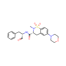 CN1[C@@H](C(=O)N[C@H](C=O)Cc2ccccc2)Cc2cc(N3CCOCC3)ccc2S1(=O)=O ZINC000013864477