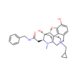 CN1[C@@H](CC(=O)NCc2ccccc2)[C@]2(O)CC[C@]13[C@H]1Cc4ccc(O)c5c4[C@]3(CCN1CC1CC1)[C@H]2O5 ZINC000103145075