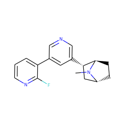 CN1[C@@H]2CC[C@@H]1[C@@H](c1cncc(-c3cccnc3F)c1)C2 ZINC000100009077