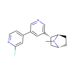 CN1[C@@H]2CC[C@@H]1[C@@H](c1cncc(-c3ccnc(F)c3)c1)C2 ZINC000100009073