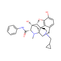 CN1[C@H](C(=O)Nc2ccccc2)[C@]2(O)CC[C@]13[C@H]1Cc4ccc(O)c5c4[C@@]3(CCN1CC1CC1)[C@H]2O5 ZINC000096924001