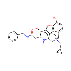 CN1[C@H](CC(=O)NCc2ccccc2)[C@]2(O)CC[C@]13[C@H]1Cc4ccc(O)c5c4[C@]3(CCN1CC1CC1)[C@H]2O5 ZINC000103145069