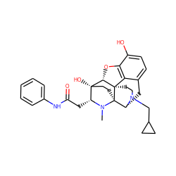 CN1[C@H](CC(=O)Nc2ccccc2)[C@]2(O)CC[C@]13[C@H]1Cc4ccc(O)c5c4[C@]3(CCN1CC1CC1)[C@H]2O5 ZINC000103145066