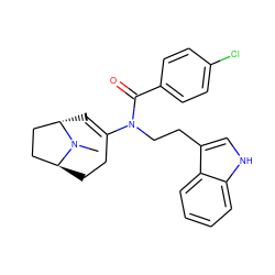 CN1[C@H]2C=C(N(CCc3c[nH]c4ccccc34)C(=O)c3ccc(Cl)cc3)CC[C@H]1CC2 ZINC000101211260