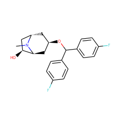 CN1[C@H]2C[C@H](OC(c3ccc(F)cc3)c3ccc(F)cc3)C[C@H]1C[C@@H]2O ZINC000100877638