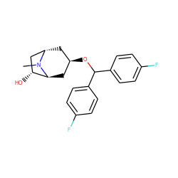 CN1[C@H]2C[C@H](OC(c3ccc(F)cc3)c3ccc(F)cc3)C[C@H]1C[C@H]2O ZINC000100878588