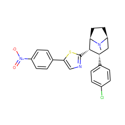 CN1[C@H]2CC[C@@H]1[C@@H](c1ncc(-c3ccc([N+](=O)[O-])cc3)s1)[C@@H](c1ccc(Cl)cc1)C2 ZINC000014978595