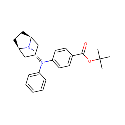 CN1[C@H]2CC[C@@H]1C[C@@H](N(c1ccccc1)c1ccc(C(=O)OC(C)(C)C)cc1)C2 ZINC000100759258