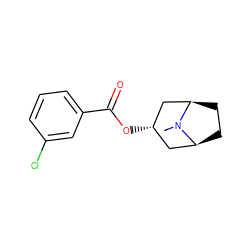 CN1[C@H]2CC[C@@H]1C[C@@H](OC(=O)c1cccc(Cl)c1)C2 ZINC000103227315