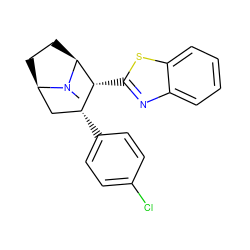 CN1[C@H]2CC[C@@H]1C[C@@H](c1ccc(Cl)cc1)[C@H]2c1nc2ccccc2s1 ZINC000026651952