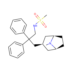 CN1[C@H]2CC[C@@H]1C[C@H](CC(CNS(C)(=O)=O)(c1ccccc1)c1ccccc1)C2 ZINC000103231433