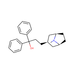 CN1[C@H]2CC[C@@H]1C[C@H](CCC(O)(c1ccccc1)c1ccccc1)C2 ZINC000103233179