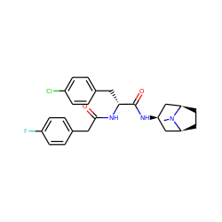 CN1[C@H]2CC[C@@H]1C[C@H](NC(=O)[C@@H](Cc1ccc(Cl)cc1)NC(=O)Cc1ccc(F)cc1)C2 ZINC000101641437