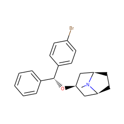 CN1[C@H]2CC[C@@H]1C[C@H](O[C@H](c1ccccc1)c1ccc(Br)cc1)C2 ZINC000100834315